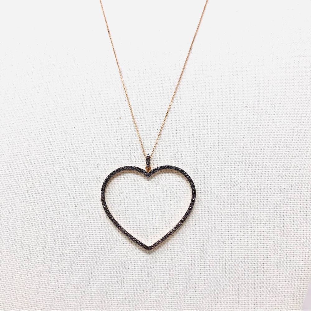 Rose gold sterling silver crystal heart 💖 pendant necklace, NWOT - Picture 15 of 15